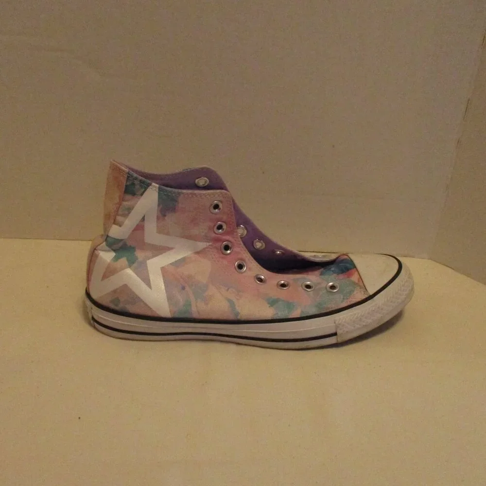 Converse Shoes Chuck Taylor Men Size 8 White Blue Pink Tie Dye Sneaker Shoes